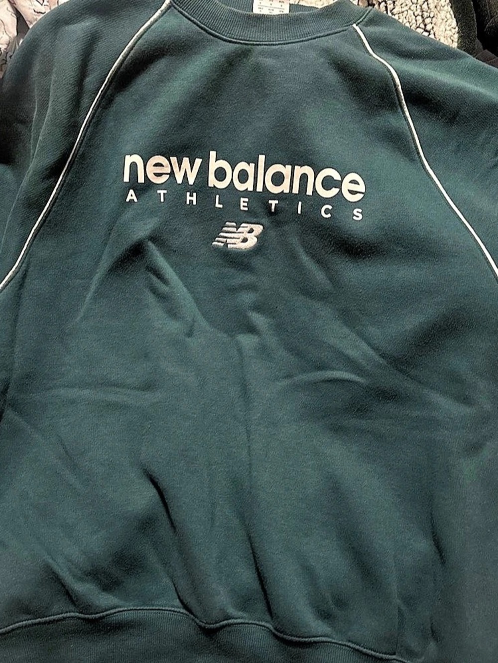 New Balance Athletics Varsity Fleece Crewneck Green Small